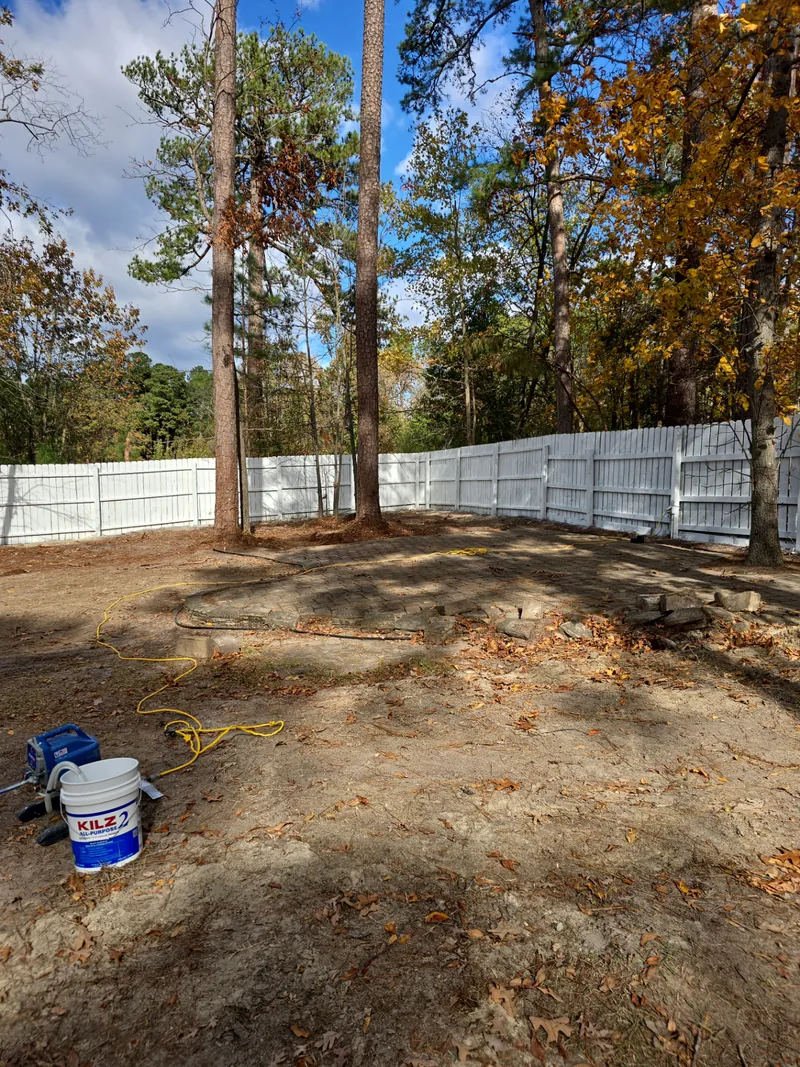 Yard work in progress