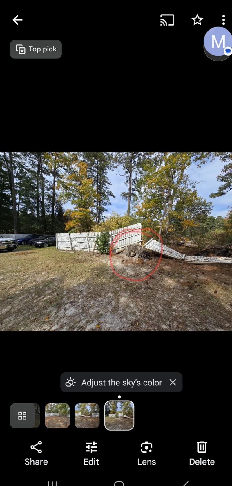 Storm damaged fence clearing