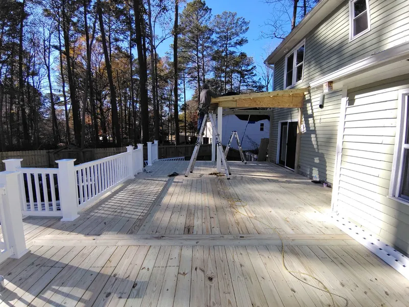 Large deck surface installation