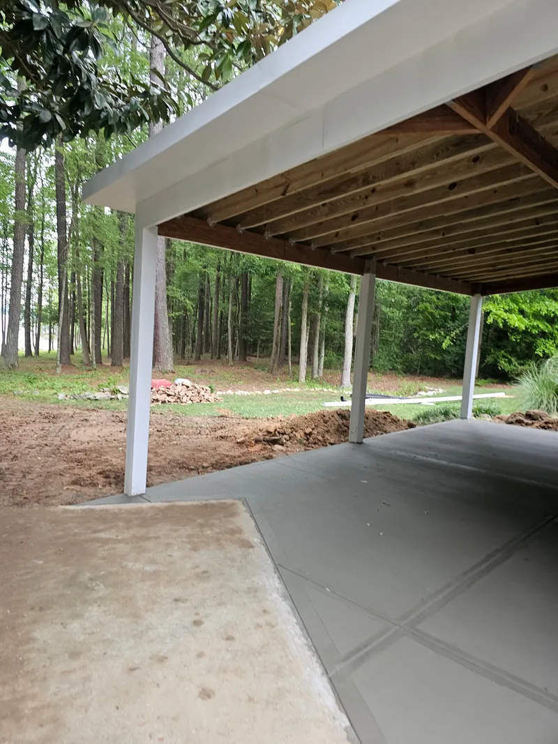 Concrete driveway view