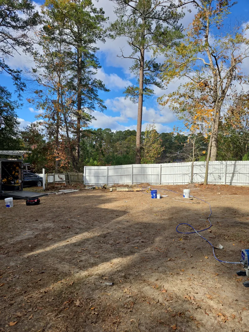 Backyard clearing in progress