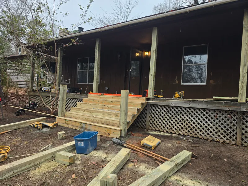 Porch stairs construction