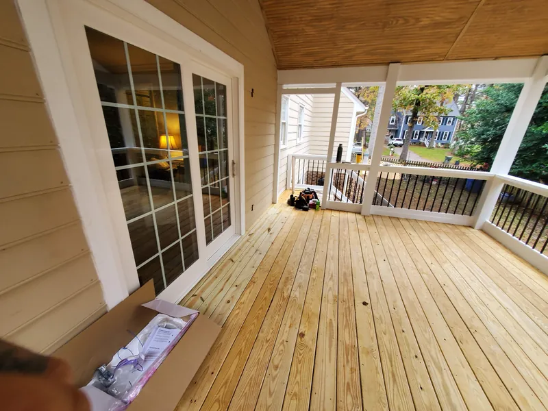 Interior view of screened porch