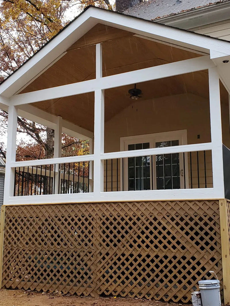 Screened porch addition