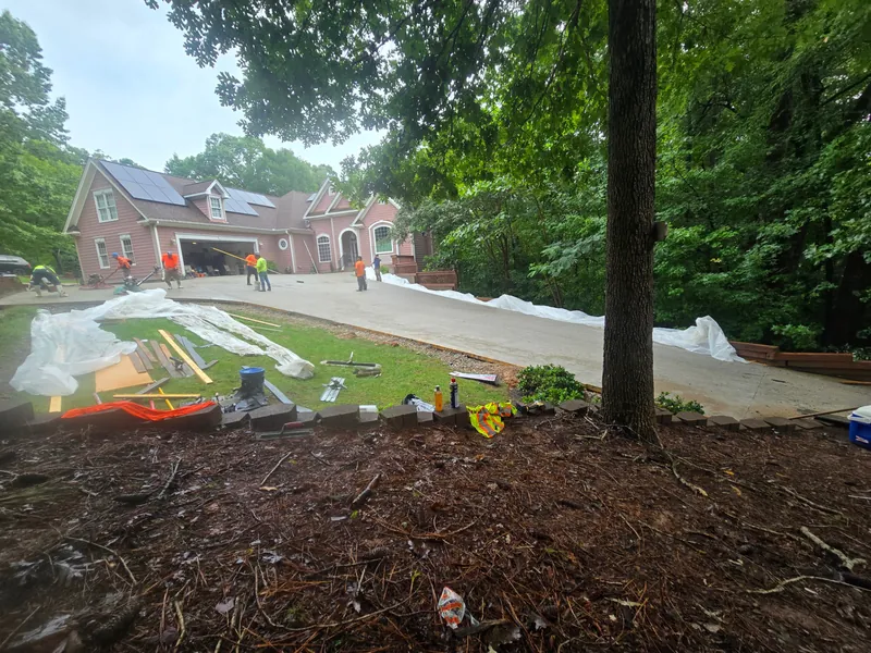 Driveway construction in progress